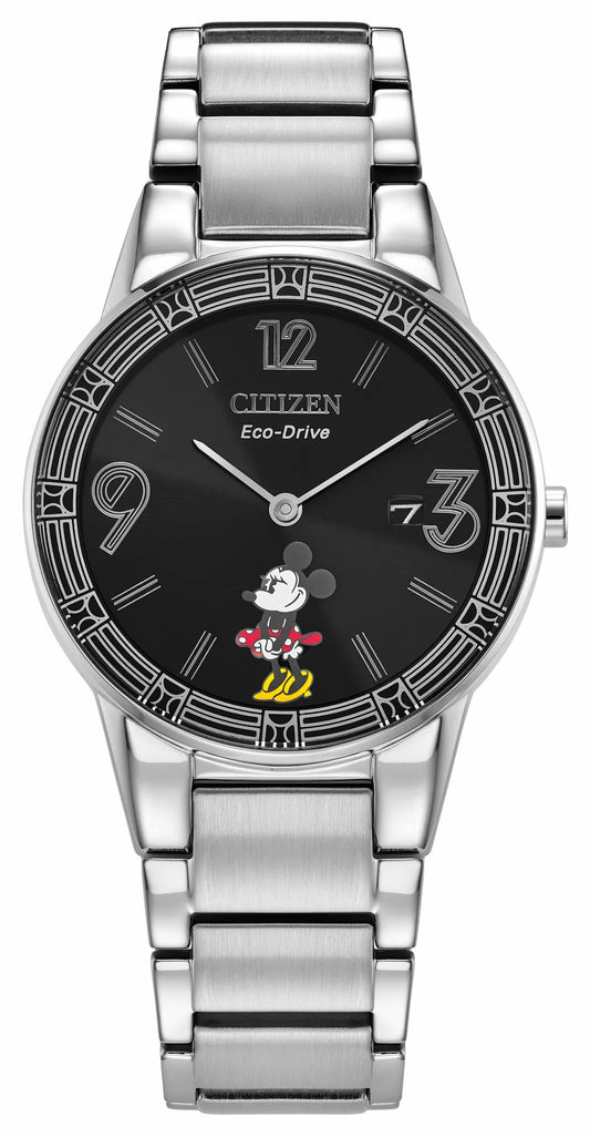 Minnie Mouse Black Dial Stainless Steel Bracelet GA1071-51W - Citizen Recommended