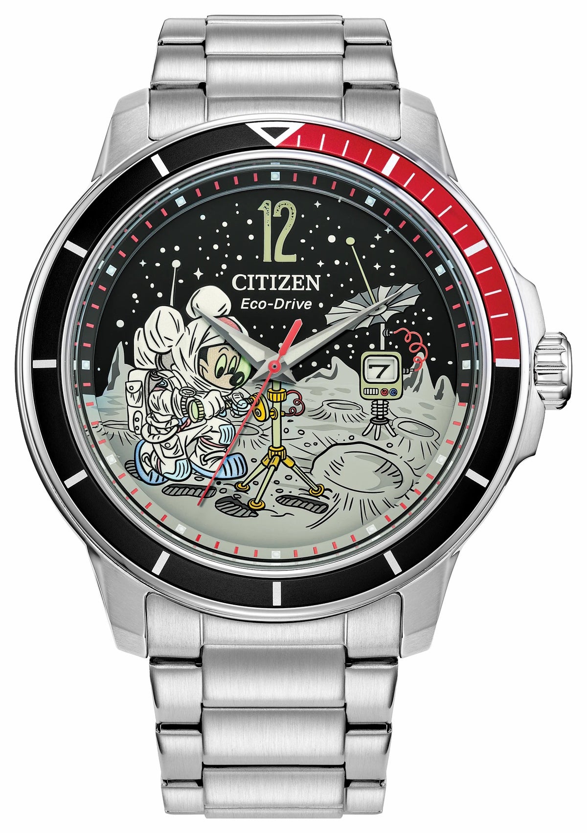 Mickey Astronaut Black Dial Stainless Steel Bracelet AW1709-54W - Citizen Customer Favorite
