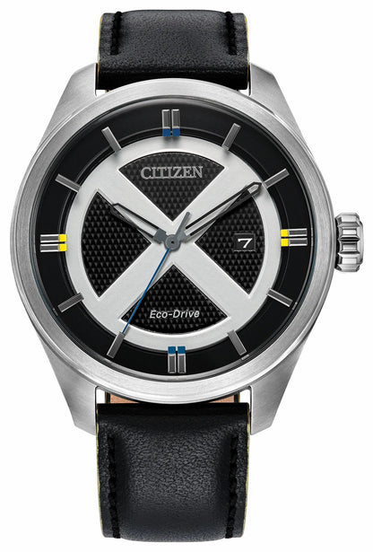 X-Men Black Dial Leather Strap AW5007-17W - Citizen New
