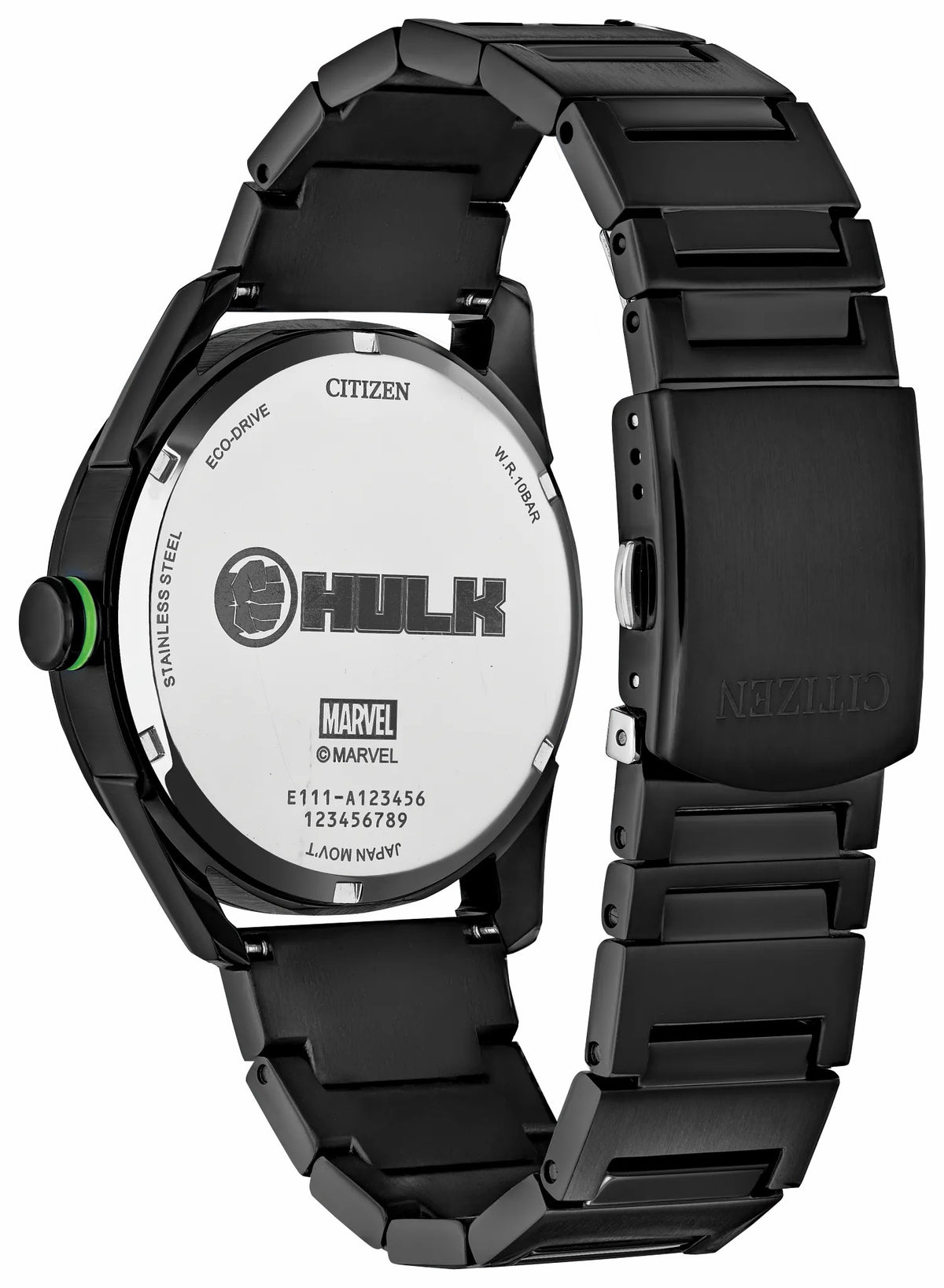 Hulk, Green Goliath Black Dial Stainless Steel Bracelet BM7675-57W - Citizen Quality