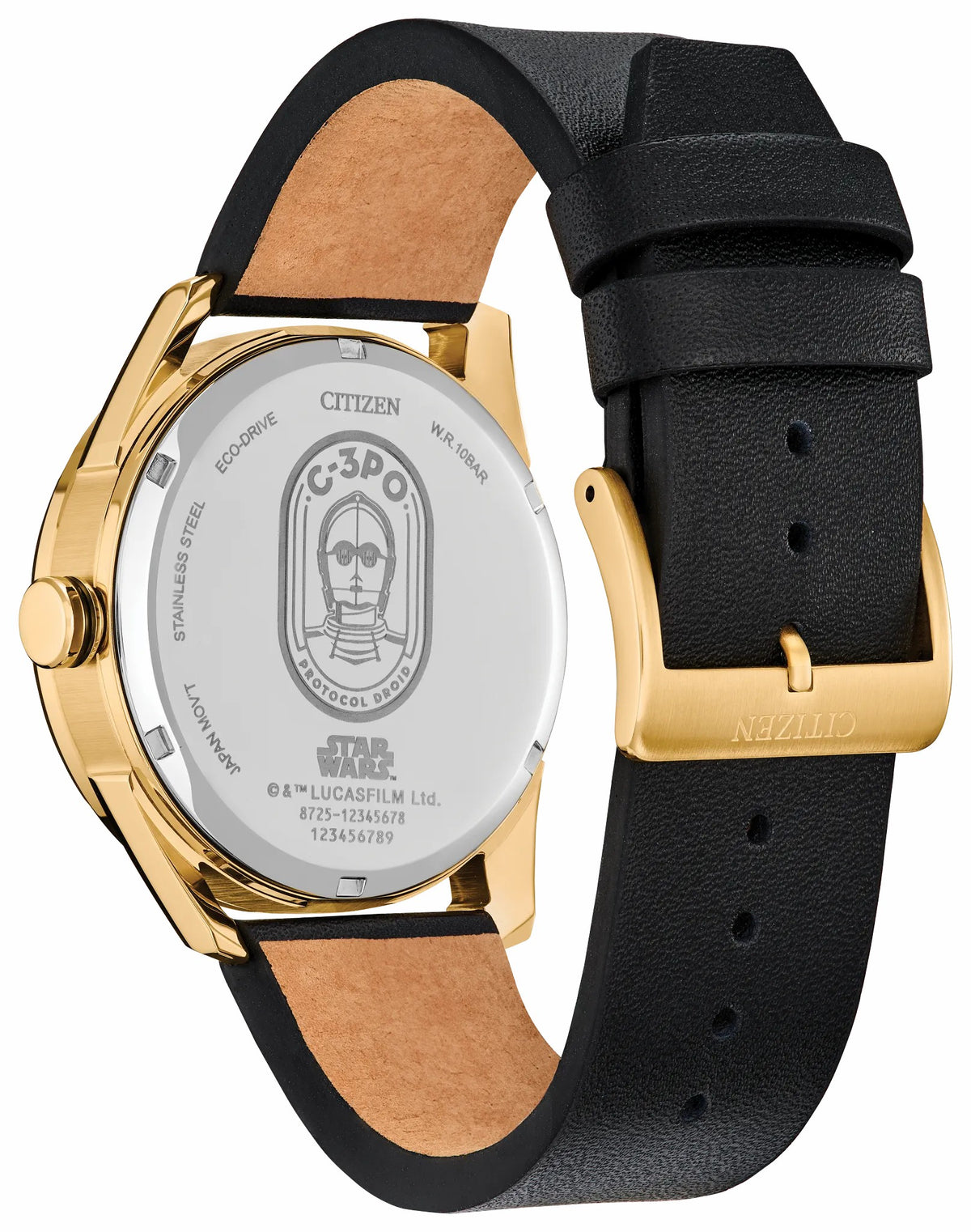 C-3PO Rewired Multiple Dial Leather Strap BU4026-05W - Citizen New