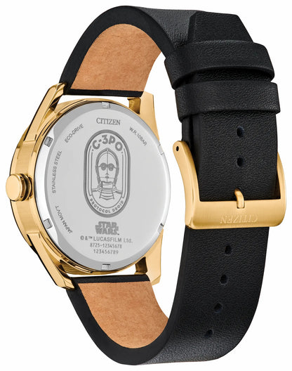 C-3PO Rewired Multiple Dial Leather Strap BU4026-05W - Citizen New