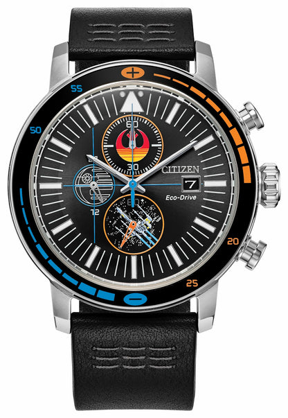 Rebel Starfighter Black Dial Leather Strap CA0870-43W - Citizen Classic