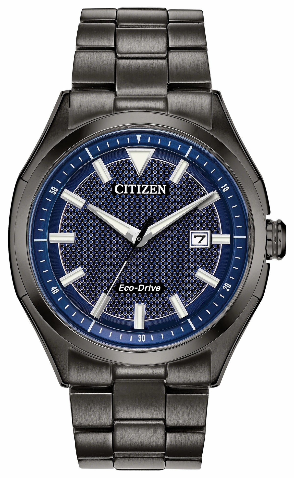 Citizen WDR Eco-Drive Black Blue Dial Stainless Steel Watch - Citizen Best Seller