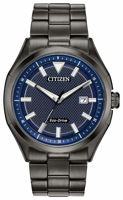 Citizen WDR Eco-Drive Black Blue Dial Stainless Steel Watch - Citizen Best Seller