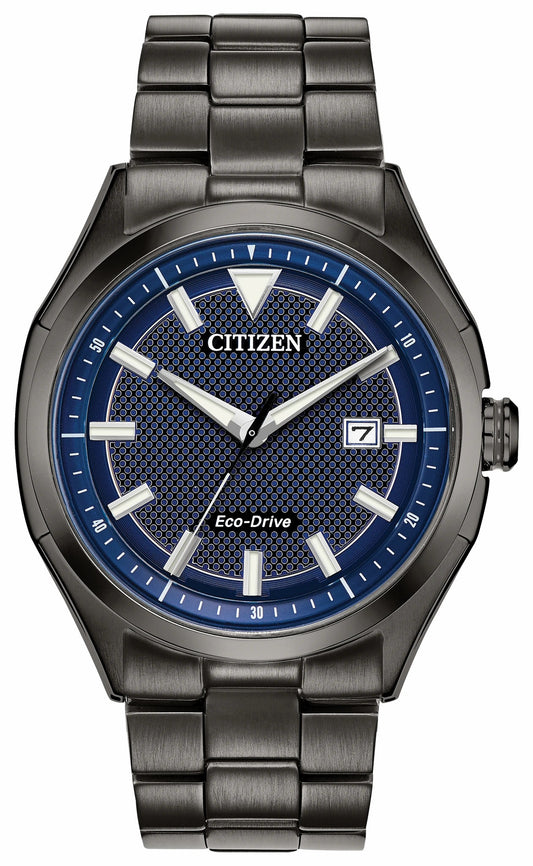 Citizen WDR Eco-Drive Black Blue Dial Stainless Steel Watch - Citizen Best Seller