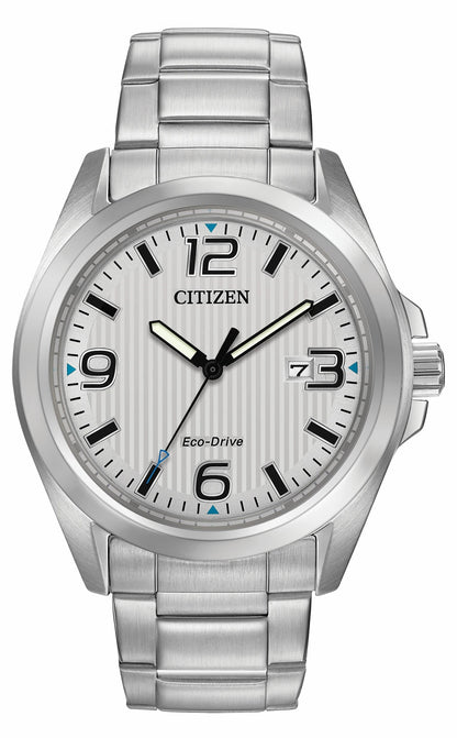Chandler - Men's Eco-Drive Silver Stainless Steel Date Watch - Citizen Best Seller