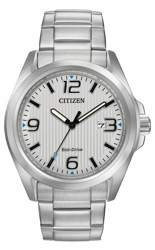 Chandler - Men's Eco-Drive Silver Stainless Steel Date Watch - Citizen Best Seller